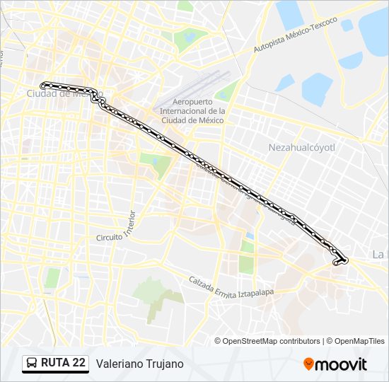 Mapa de RUTA 22 de autobús