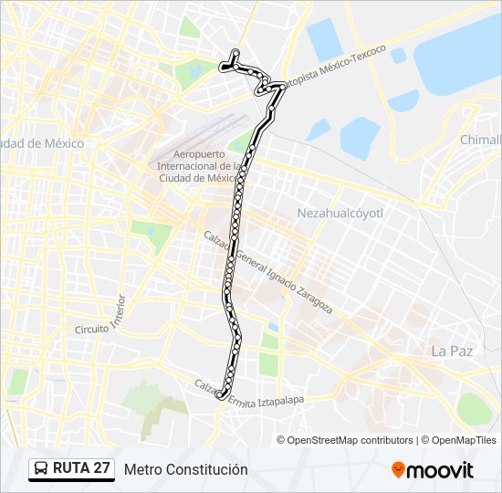 Mapa de RUTA 27 de autobús