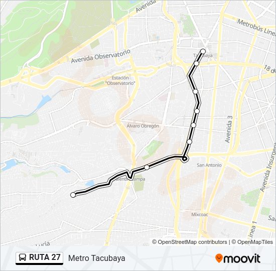 Mapa de RUTA 27 de autobús