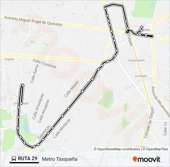 Mapa de RUTA 29 de autobús