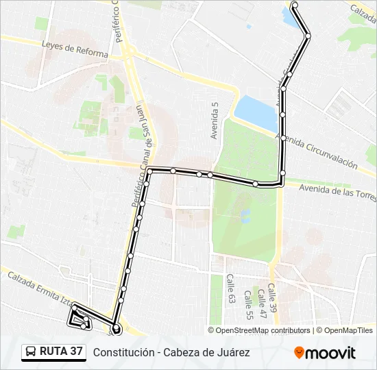 RUTA 37 Bus Line Map