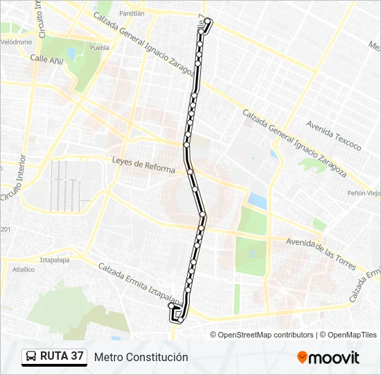 RUTA 37 Bus Line Map