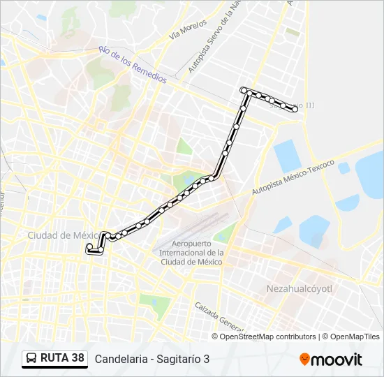 RUTA 38 Bus Line Map