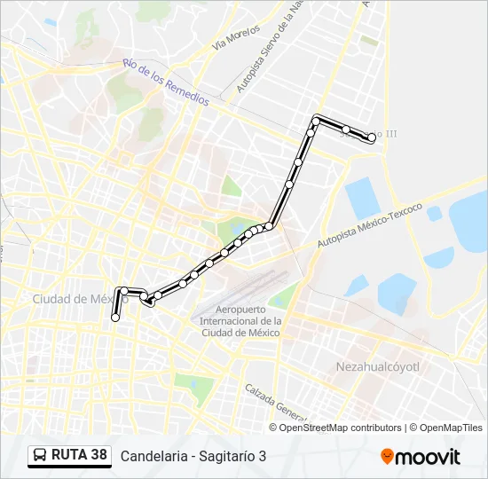 RUTA 38 Bus Line Map