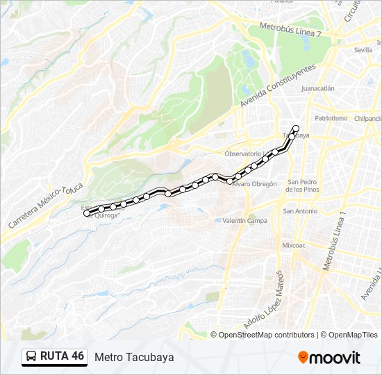 Mapa de RUTA 46 de autobús