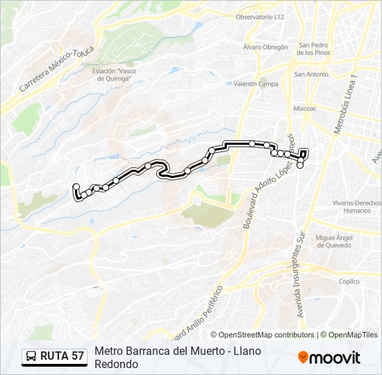 Mapa de RUTA 57 de autobús