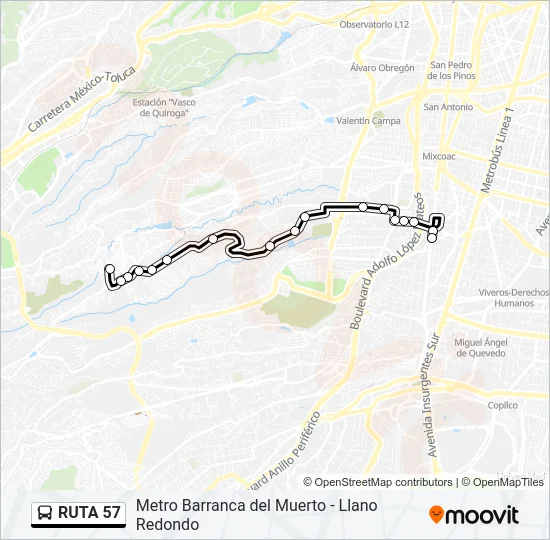 RUTA 57 Bus Line Map