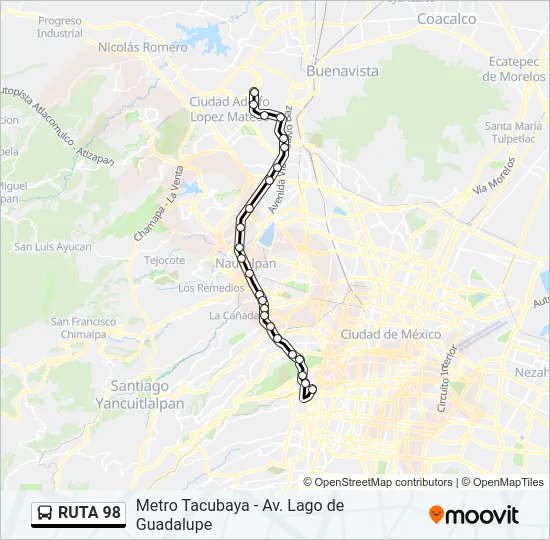 RUTA 98 Bus Line Map
