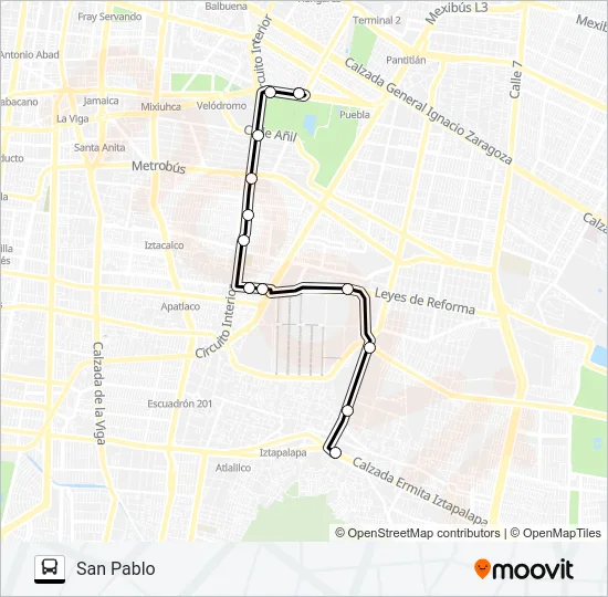 RUTA 100 Bus Line Map
