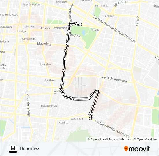 RUTA 100 Bus Line Map