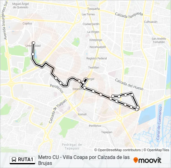 RUTA1 Bus Line Map