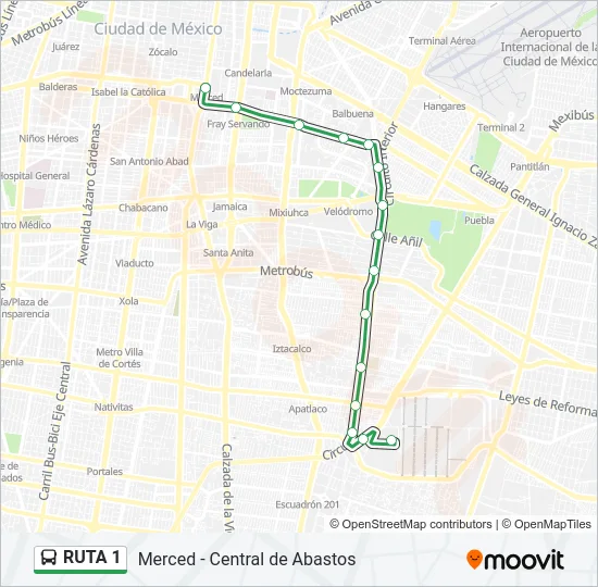 RUTA 1 Bus Line Map