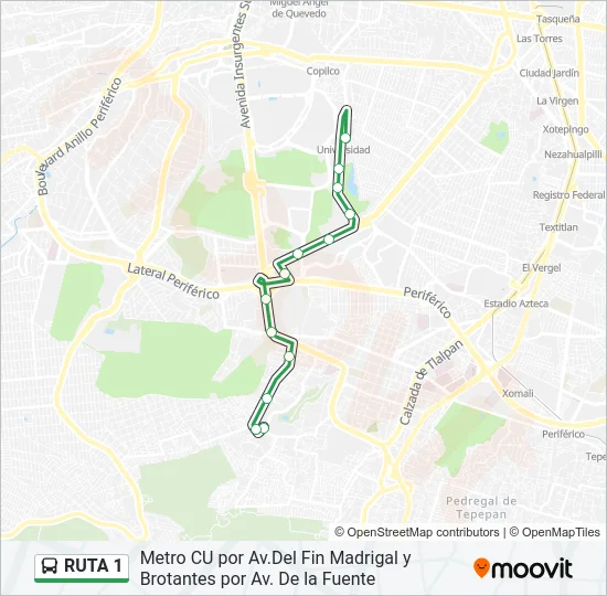 RUTA 1 Bus Line Map