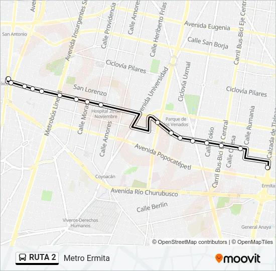 RUTA 2 Bus Line Map