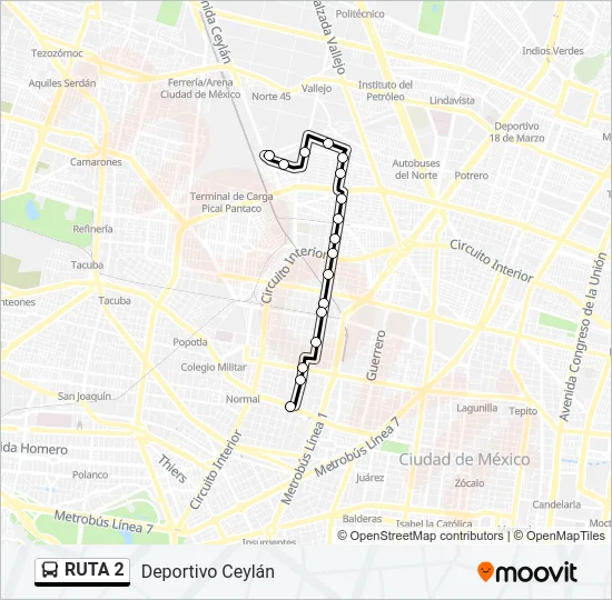 RUTA 2 Bus Line Map