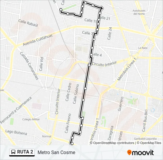 RUTA 2 Bus Line Map