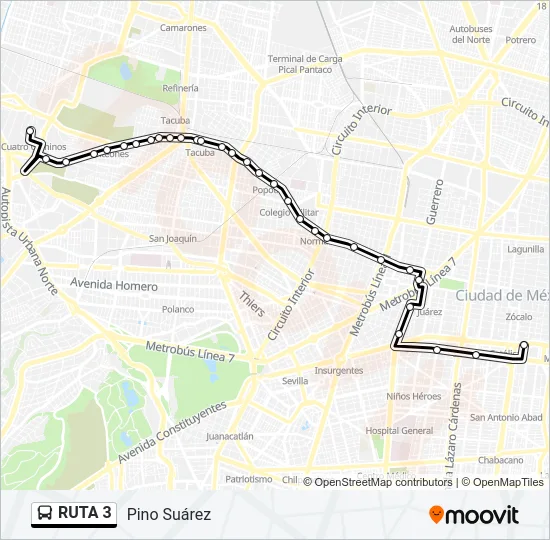 RUTA 3 Bus Line Map