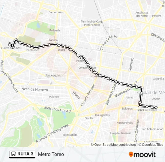RUTA 3 Bus Line Map