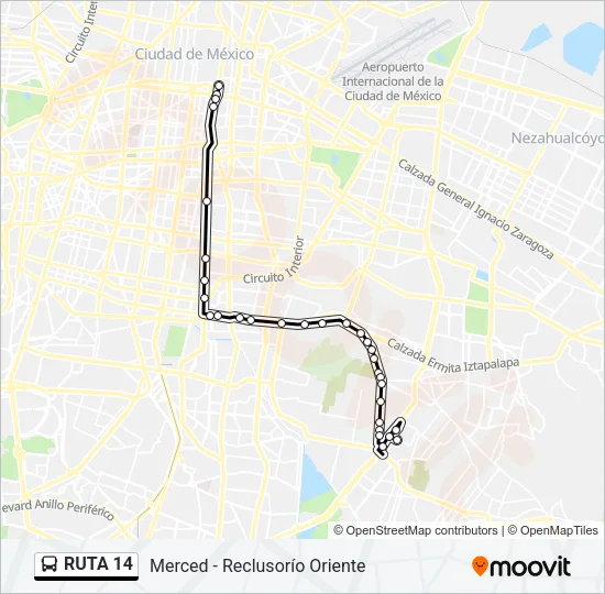 RUTA 14 Bus Line Map