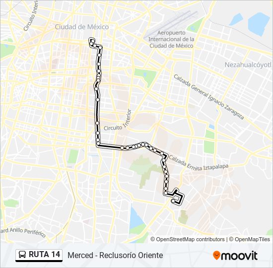RUTA 14 bus Line Map