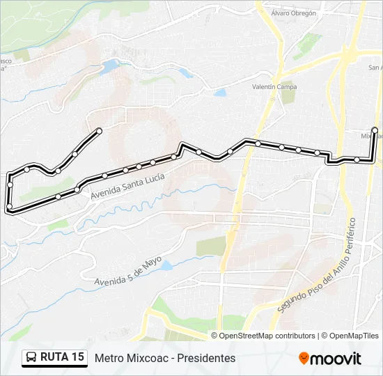 RUTA 15 Bus Line Map