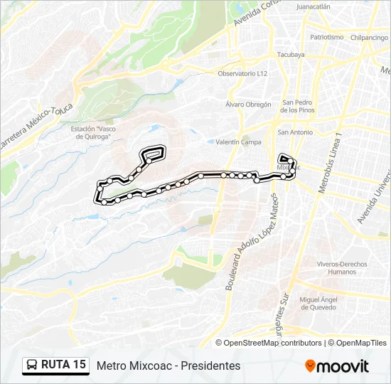 RUTA 15 Bus Line Map