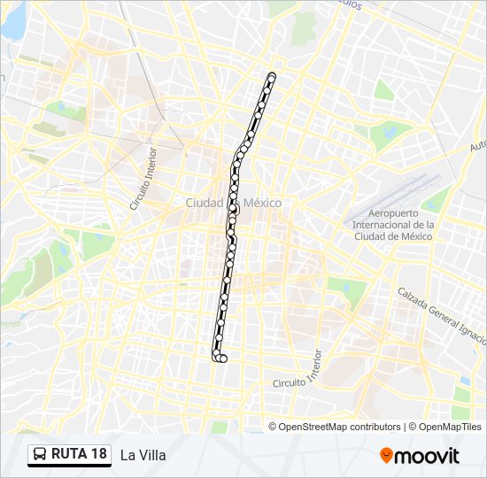 Mapa de RUTA 18 de autobús