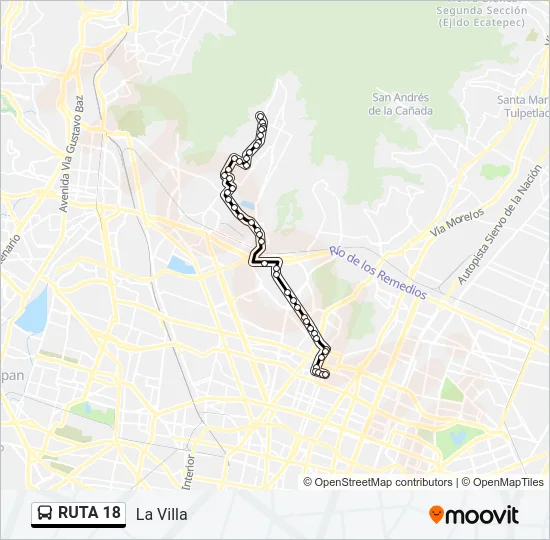 RUTA 18 Bus Line Map