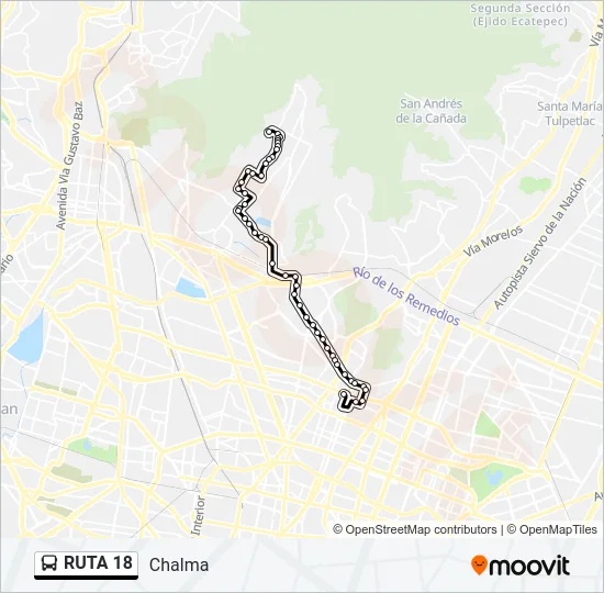 RUTA 18 Bus Line Map