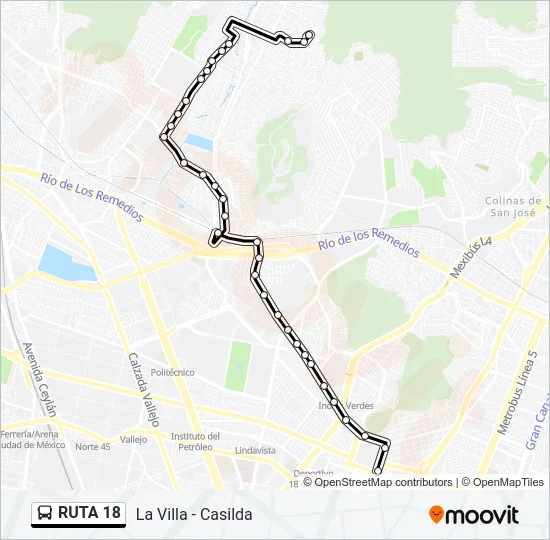 RUTA 18 Bus Line Map