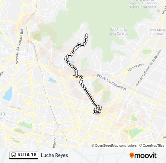 RUTA 18 Bus Line Map