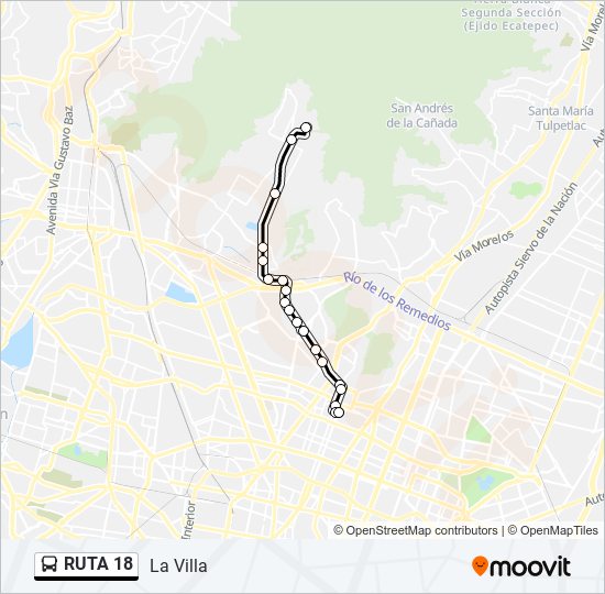 RUTA 18 bus Line Map