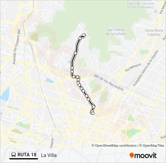 RUTA 18 Bus Line Map