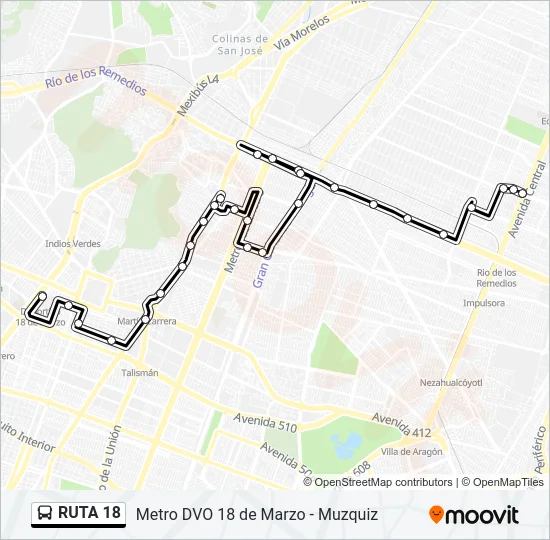RUTA 18 Bus Line Map