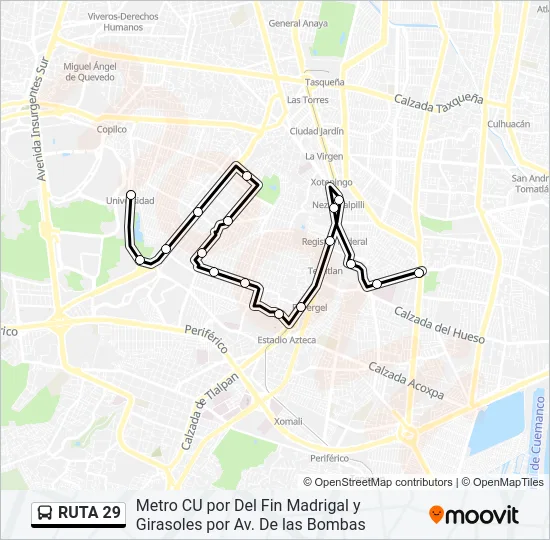 RUTA 29 Bus Line Map