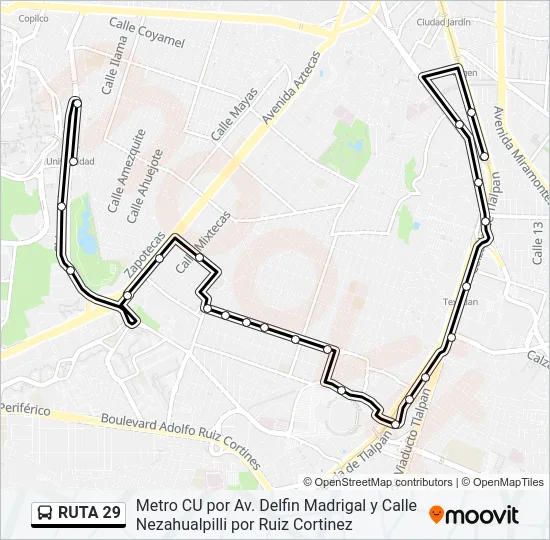 RUTA 29 Bus Line Map