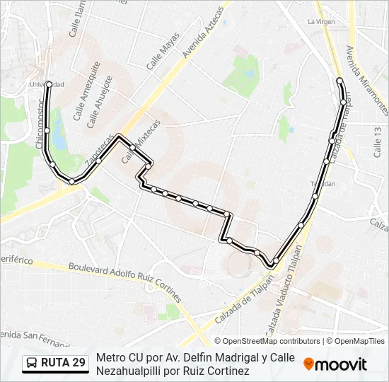RUTA 29 Bus Line Map