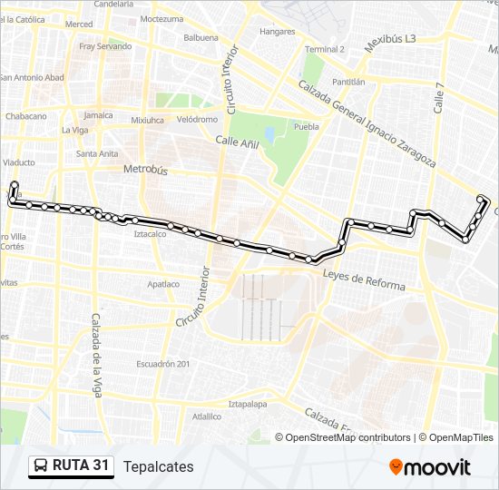 Mapa de RUTA 31 de autobús