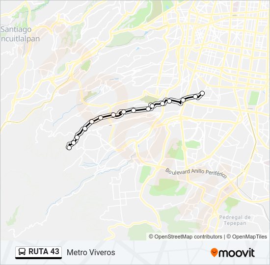 Mapa de RUTA 43 de autobús