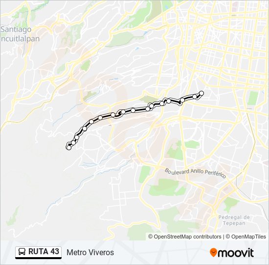 Ruta 43: horarios, paradas y mapas - Metro Viveros (Actualizado)