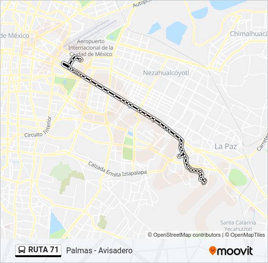 Mapa de RUTA 71 de autobús