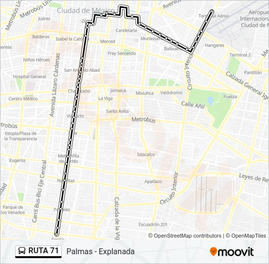 RUTA 71 Bus Line Map