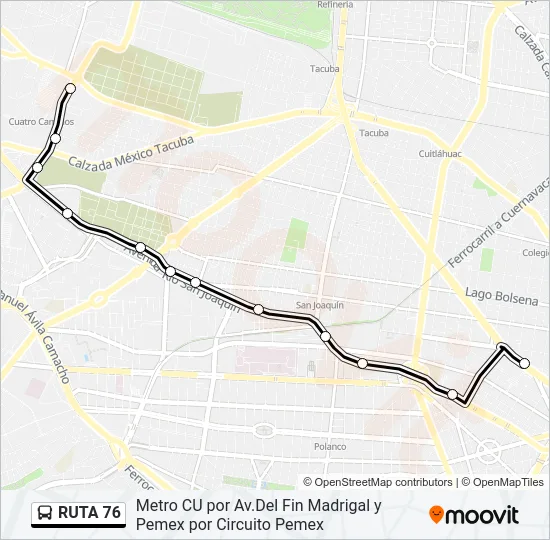 RUTA 76 Bus Line Map