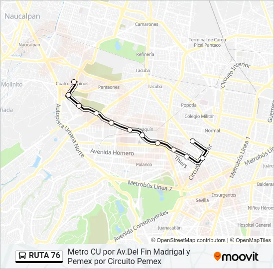RUTA 76 Bus Line Map