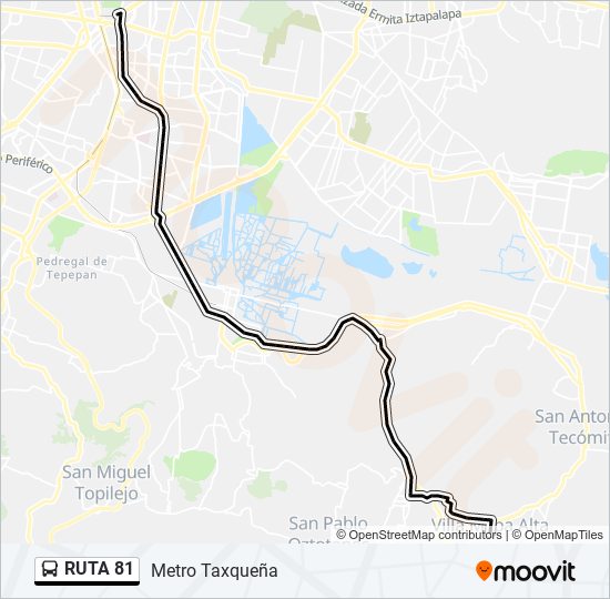 Mapa de RUTA 81 de autobús