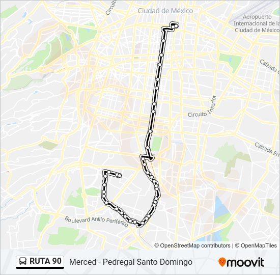 Mapa de RUTA 90 de autobús