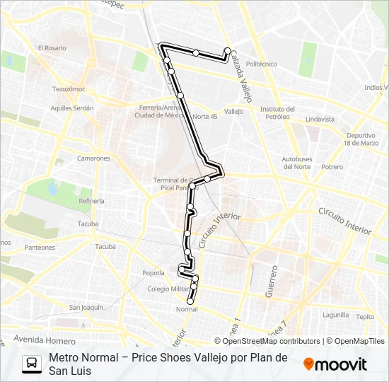 RUTA 106 Bus Line Map