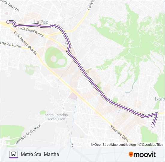 Ruta microbús: horarios, paradas y mapas - Metro Sta. Martha (Actualizado)