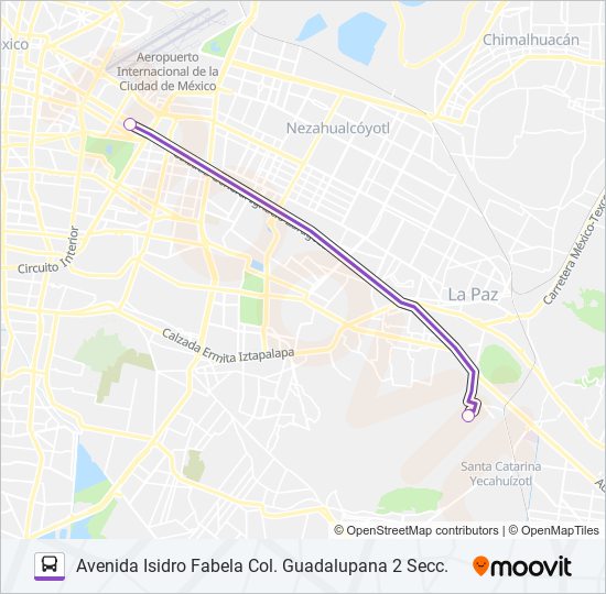 Mapa de MICROBÚS de autobús