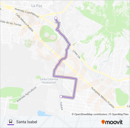 Mapa de MICROBÚS de autobús